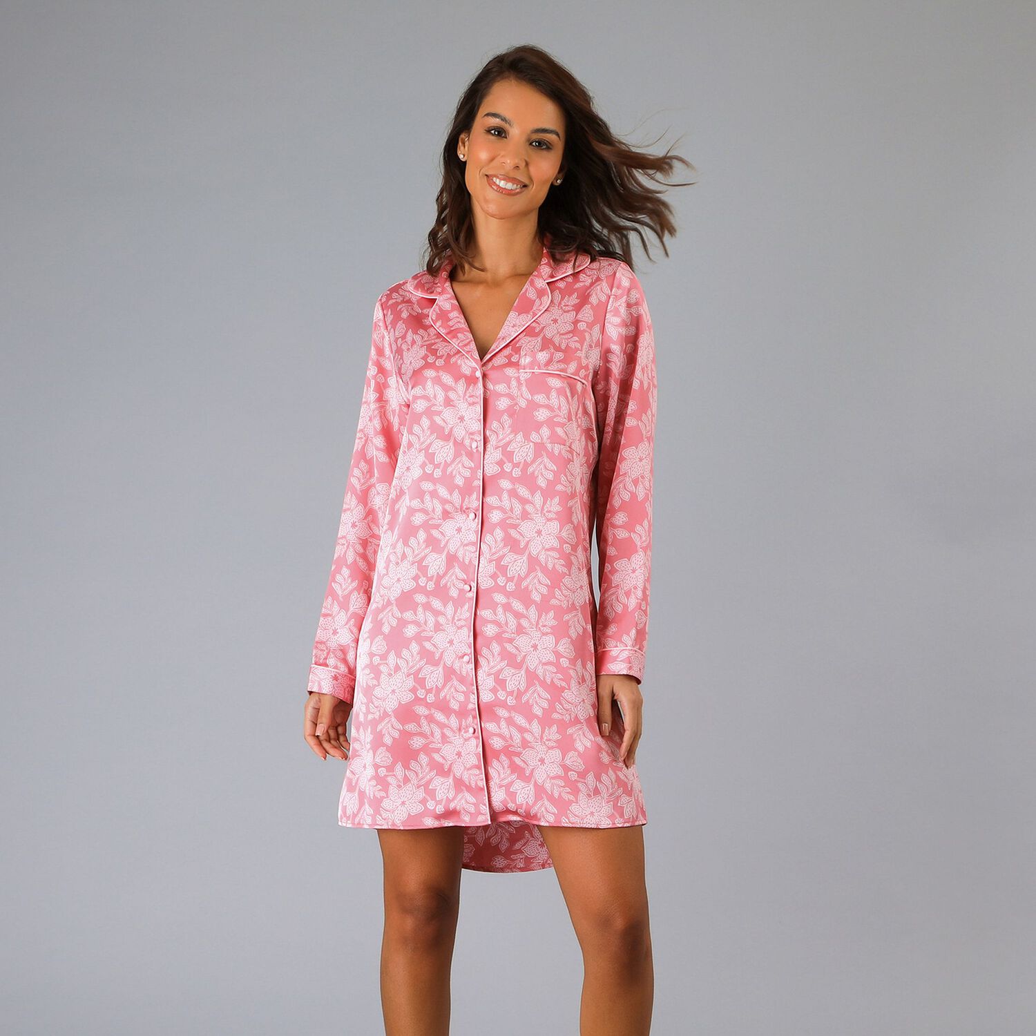 Camisero Satin Print Flores Mujer 33952-273 image number 0.0